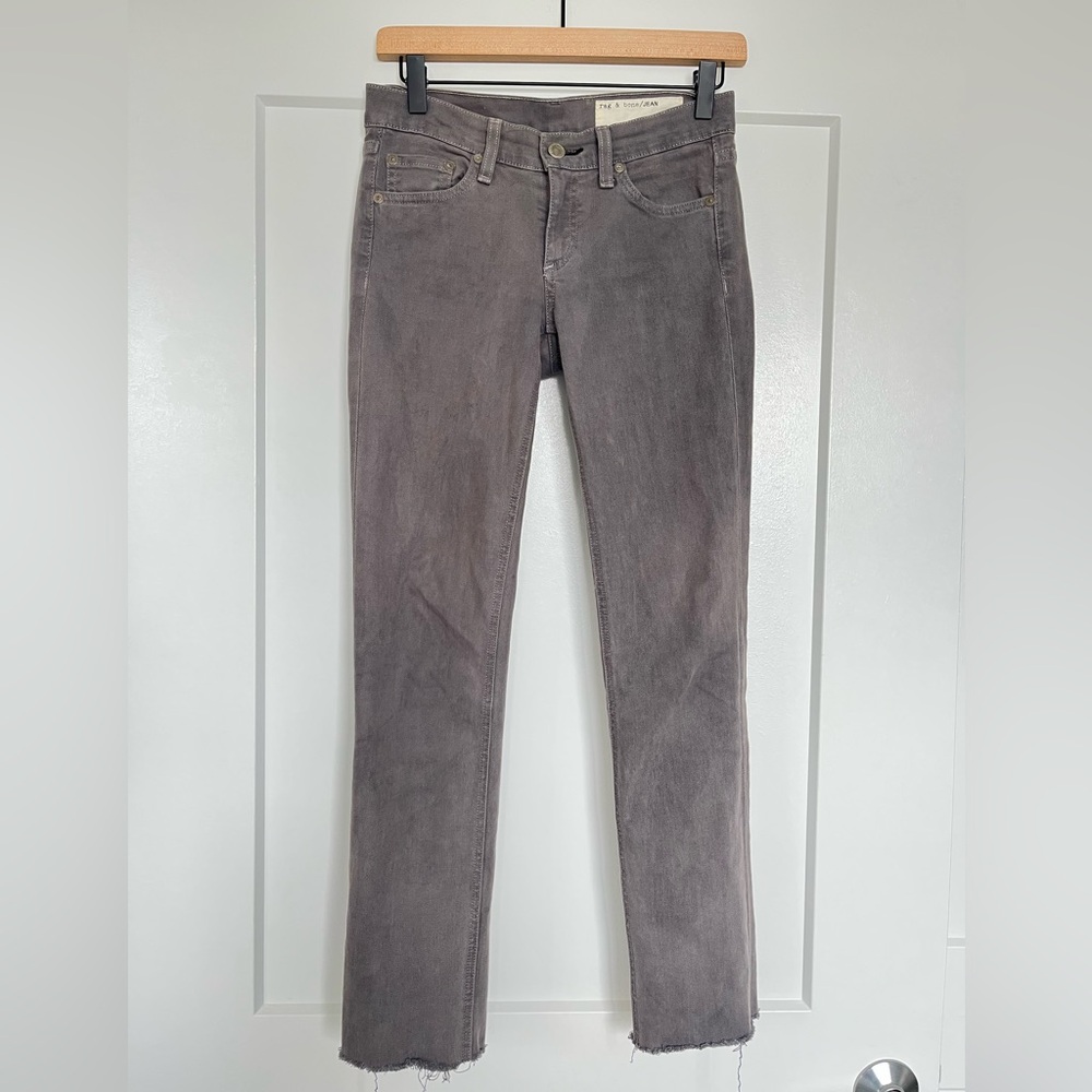 Rag & Bone Gray Straight Leg Jeans Size 24 Raw Hem Minimalist Denim.